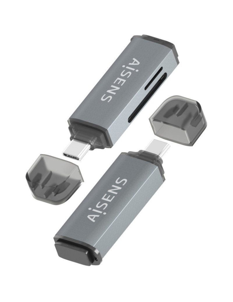 Lector de Tarjetas Externo Aisens ASCR-2C10-GR/ USB 3.1