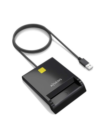 Lector de DNI y Tarjetas Aisens ASCR-SN06-BK/ USB 2.0/ Negro