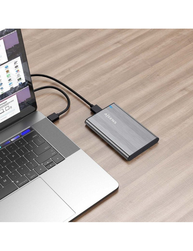 Caja Externa para Disco Duro de 2.5" Aisens ASE-2526GR/ USB 3.1/ Sin tornillos