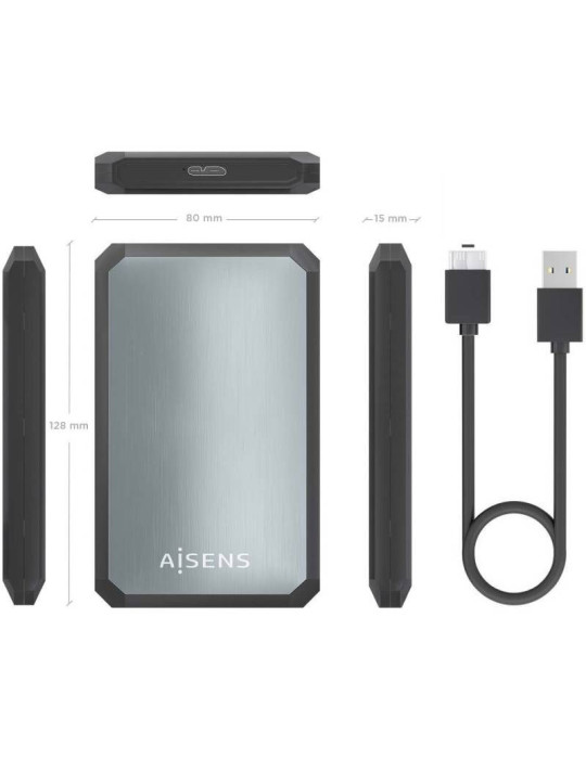 Caja Externa para Disco Duro de 2.5" Aisens ASE-2529B/ USB 3.1/ Sin tornillos