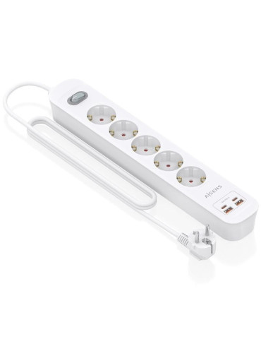 Regleta con Interruptor Aisens ASPS-2A2C14-W/ 5 Tomas de Corriente/ 2 USB - 2 USB Tipo-C/ Cable 1.4m/ Blanco 2