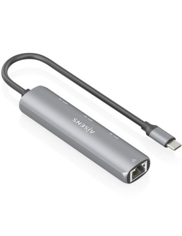 Hub USB Tipo-C Aisens ASUC-4P038-GR/ 3xUSB/ 1xRJ45/ Gris 2
