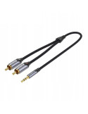 Cable Estéreo Vention BCNBJ/ Jack 3.5 Macho - 2x RCA Macho/ 5m/ Gris