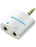 Adaptador Audio Vention BDBW0/ Jack 3.5 Macho - 2x Jack 3.5 Hembra/ Blanco