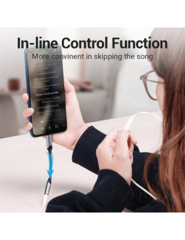 Conversor Vention BGMHF/ Jack 3.5 Hembra - USB Tipo-C Macho/ 1m/ Gris 2