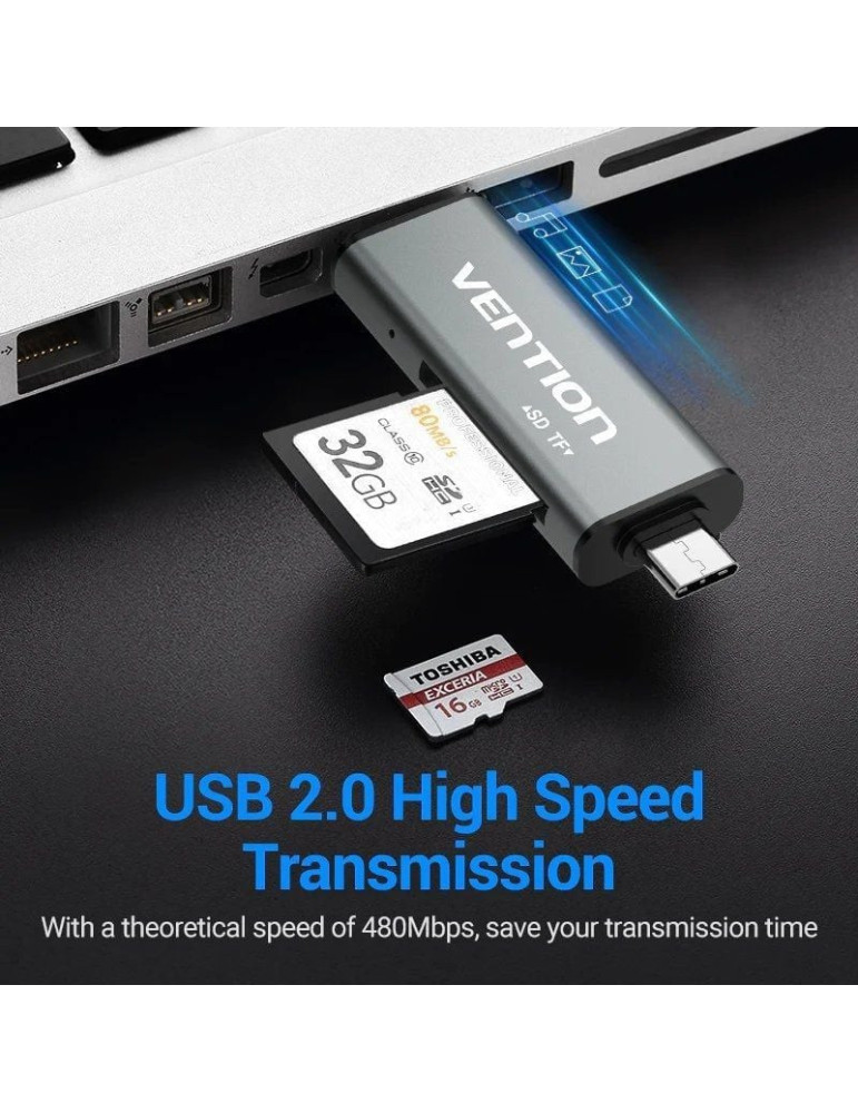 Lector de Tarjetas Externo Vention CCJH0/ USB 2.0