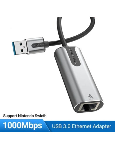 Adaptador USB 3.0 - RJ45 Vention CEWHB/ 1000Mbps 2