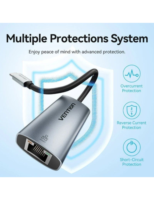 Adaptador USB Tipo-C - RJ45 Vention CFPHB/ 1000Mbps
