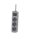 Regleta con Interruptor Philips CHP2134G/ 3 Tomas de corriente/ Cable 1.5m/ Gris