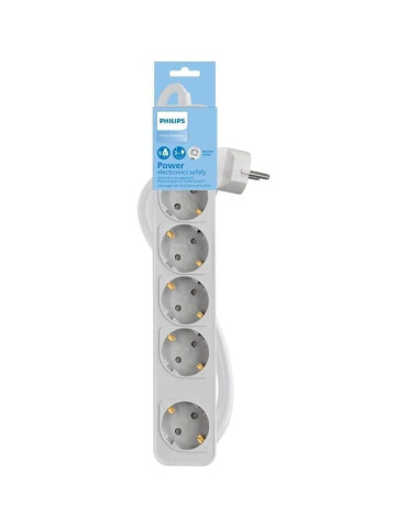 Regleta con Interruptor Philips CHP2154W/12/ 5 Tomas de corriente/ Cable 1.5m/ Blanco 2