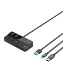 Hub USB 3.0 Vention CHWBF/ 4xUSB/ 1xUSB Tipo-C PD/ Incluye cable Carga USB Macho - USB Tipo-C Macho