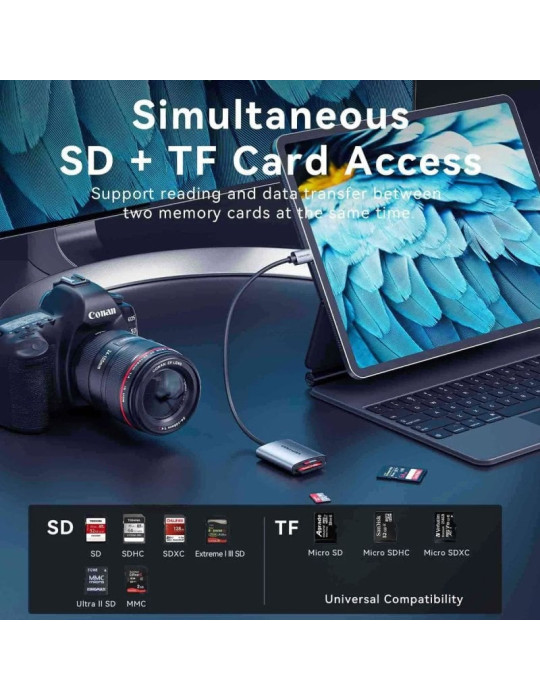 Lector de Tarjetas Externo Vention CLOHB/ USB Tipo-C