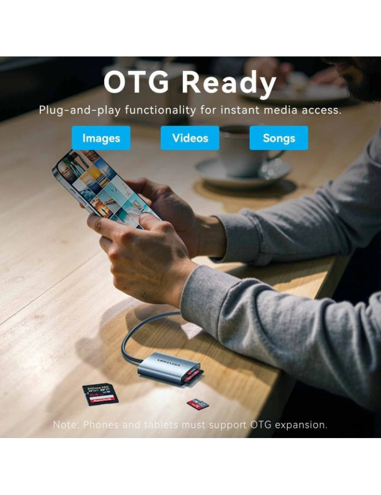 Lector de Tarjetas Externo Vention CLOHB/ USB Tipo-C