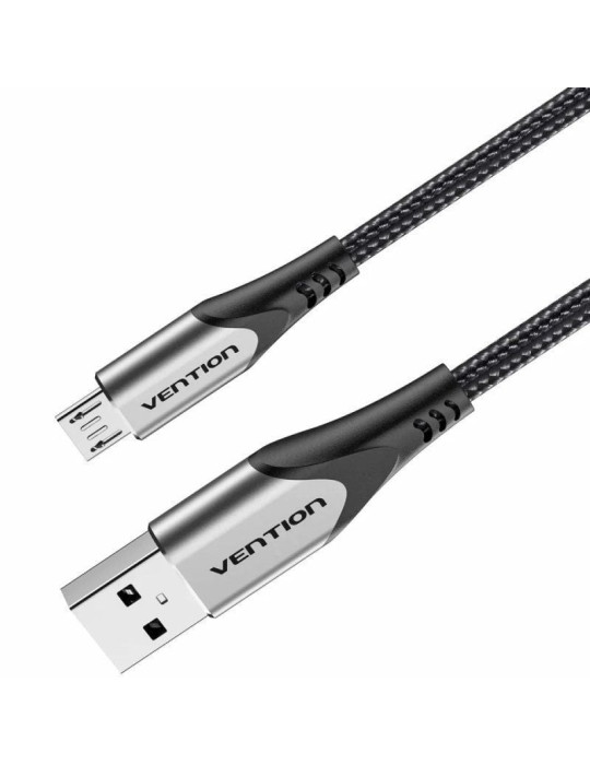 Cable USB 2.0 Vention COAHH/ microUSB Macho - USB Macho/ 480Mbps/ 2m/ Gris