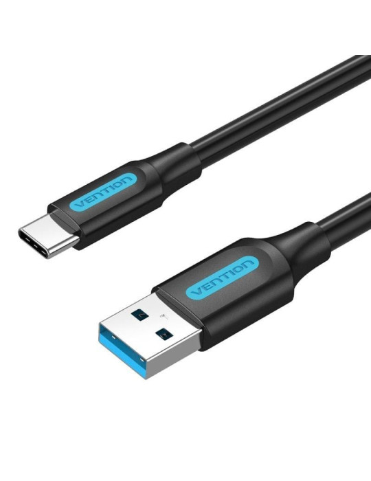 Cable USB 3.0 Tipo-C Vention COZBG/ USB Macho - USB Tipo-C Macho/ Hasta 60W/ 5Gbps/ 1.5m/ Negro
