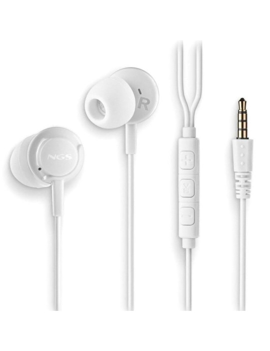 Auriculares Intrauditivos NGS Cross Drift/ con Micrófono/ Jack 3.5/ Blancos