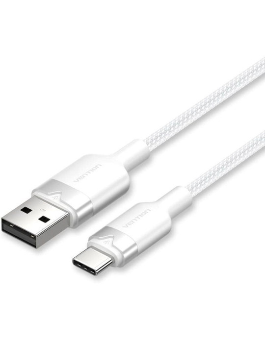 Cable USB 2.0 Tipo-C Vention CTNWF/ USB Tipo-C Macho - USB Macho/ Hasta 60W/ 480Mbps/ 1m/ Blanco