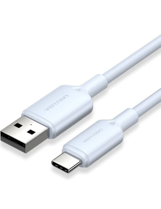 Cable USB 2.0 Tipo-C Vention CTQLF/ USB Tipo-C Macho - USB Macho/ Hasta 60W/ 480Mbps/ 1m/ Azul