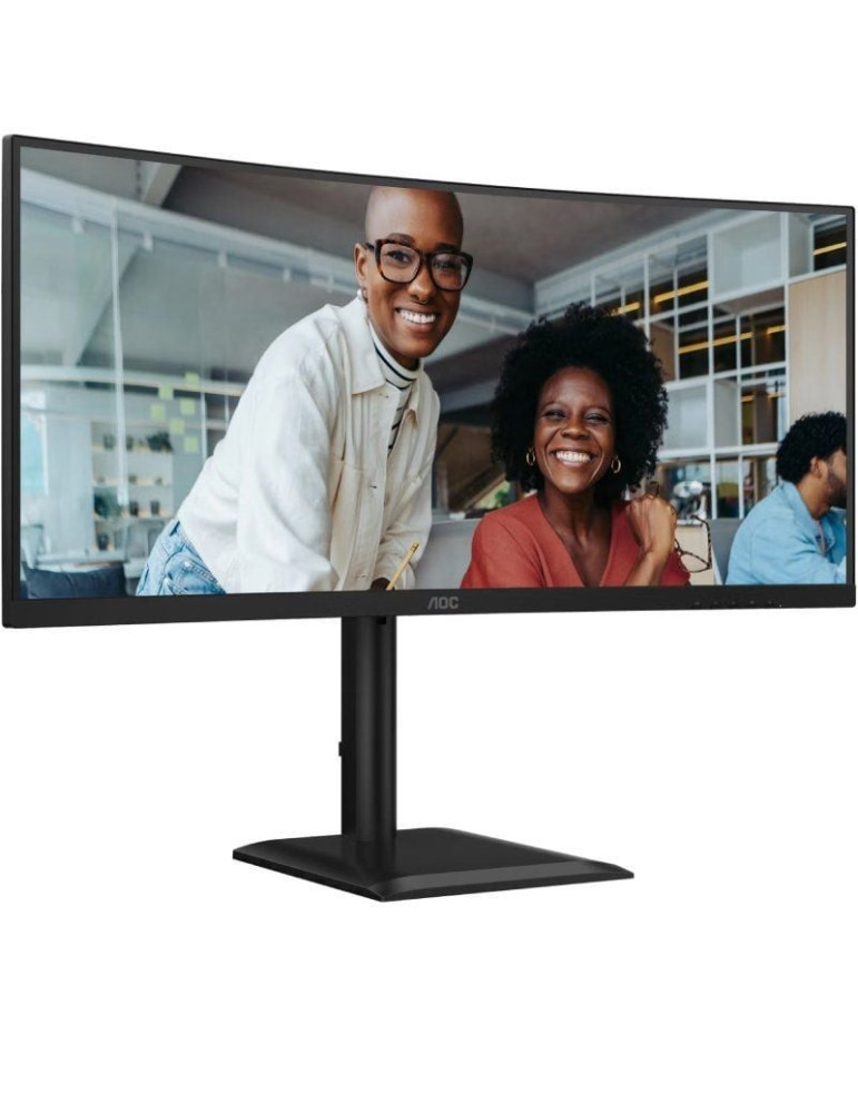 Monitor Profesional Ultrapanorámico Curvo AOC CU34E4CV 34"/ WQHD/ Multimedia/ Regulable en altura/ Negro