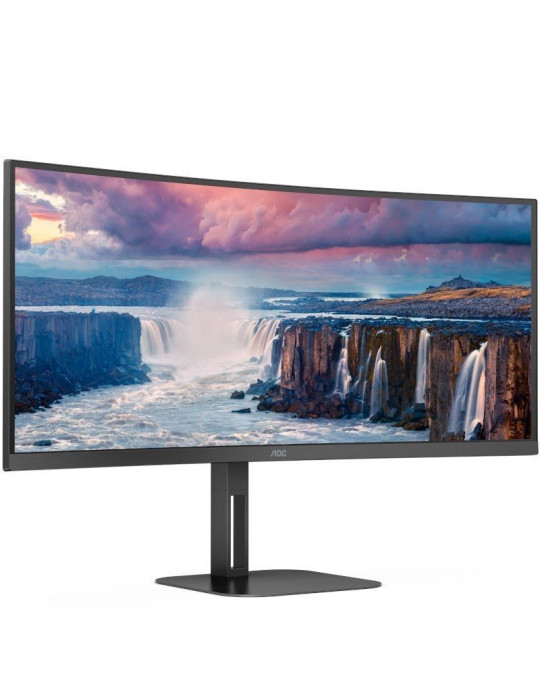 Monitor Profesional Ultrapanorámico Curvo AOC CU34V5C/BK 34"/ WQHD/ Multimedia/ Negro