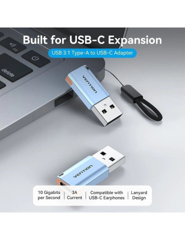 Adaptador USB 3.1 Vention CUAH0/ USB Tipo-C Hembra - USB Macho/ Azul 2