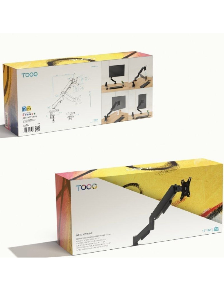 Soporte de Mesa para Monitor TooQ DB1733TNR-B/ Giratorio/ Inclinable/ hasta 9kg