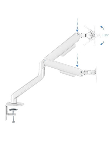 Soporte de Mesa para Monitor TooQ DB4032TNR-W/ Giratorio/ Inclinable/ hasta 9kg 2