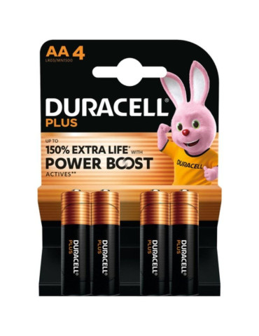 Pack de 4 Pilas AA Duracell Plus Power Boost DPBLR6B4/ 1.5V/ Alcalinas