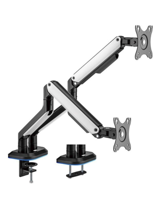 Soporte Gaming para 2 Monitores Aisens DT32TSR-297/ hasta 9kg/ con Iluminación RGB