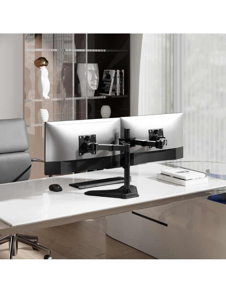 Soporte de Sobremesa para 2 Monitores Aisens DT35TSR-361/ Giratorio/ Inclinable/ hasta 20kg
