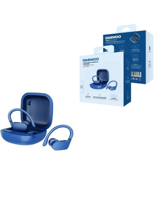 Auriculares Deportivos Bluetooth Daewoo DW2024 con estuche de carga/ Autonomía 5h/ Azules
