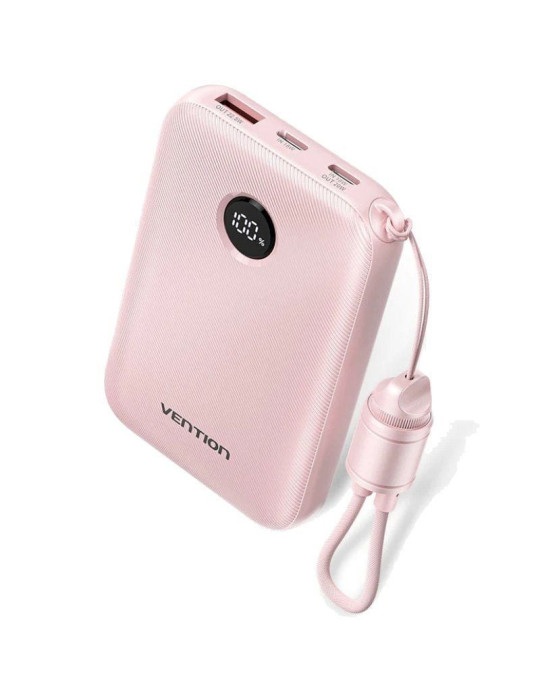 Powerbank 10000mAh Vention FKAP0-C/ 22.5W/ Rosa/ Incluye Cable USB Tipo-C