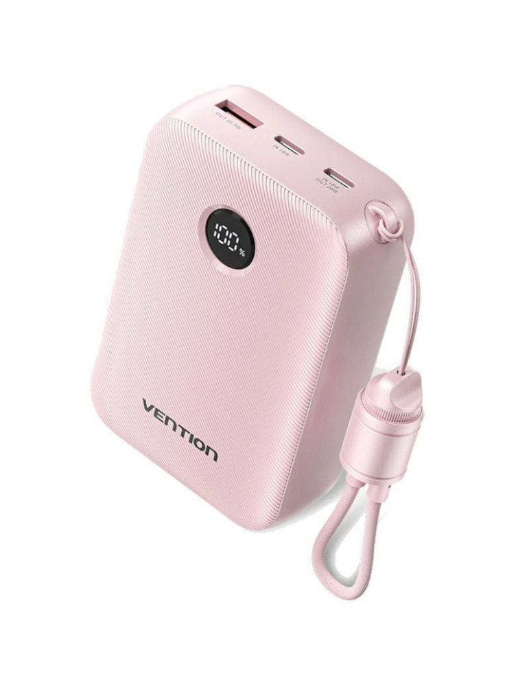 Powerbank 20000mAh Vention FKBP0-C/ 22.5W/ Rosa/ Incluye Cable USB Tipo-C
