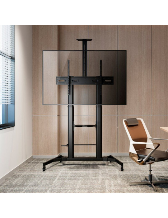 Soporte de Suelo Inclinable con Ruedas y Manivela Aisens FT100TE-171 para TV 60-100"/ hasta 100kg