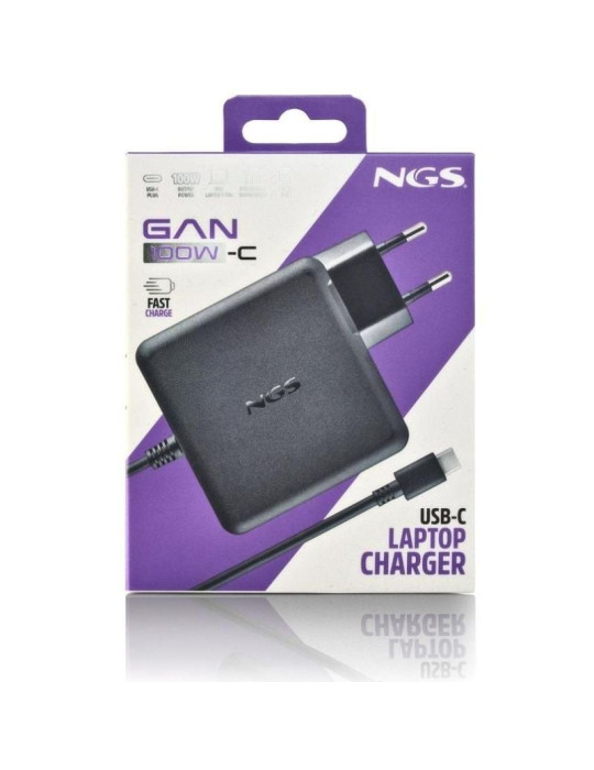 Cargador de Portátil GaN NGS GAN100W-C USB Tipo-C/ 100W/ Automático/ Voltaje 5-20V