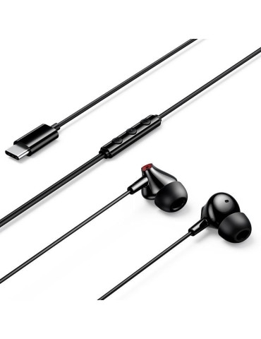 Auriculares Intrauditivos Vention Echo Lite USB-C In-Ear/ con Micrófono/ USB Tipo-C/ Negros