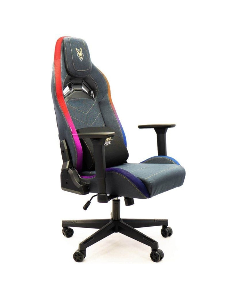 Silla Gaming Woxter Stinger Station Elite/ Luces LED/ Dorada y Plata