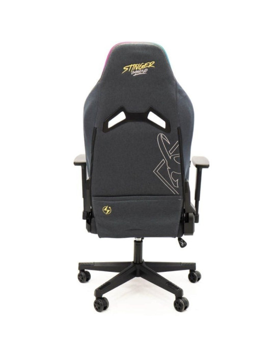 Silla Gaming Woxter Stinger Station Elite/ Luces LED/ Dorada y Plata