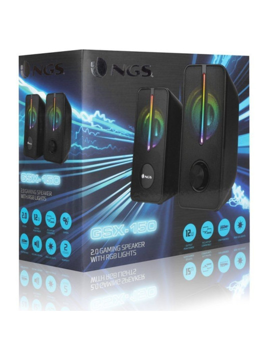 Altavoces NGS GSX-150/ 12W/ 2.0/ Negros