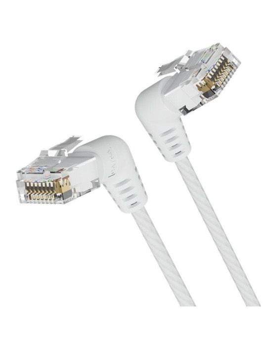 Cable de Red RJ45 UTP Vention IBOWG Cat.6A/ 1.5m/ Cabeza Rotatoria 360 / Blanco