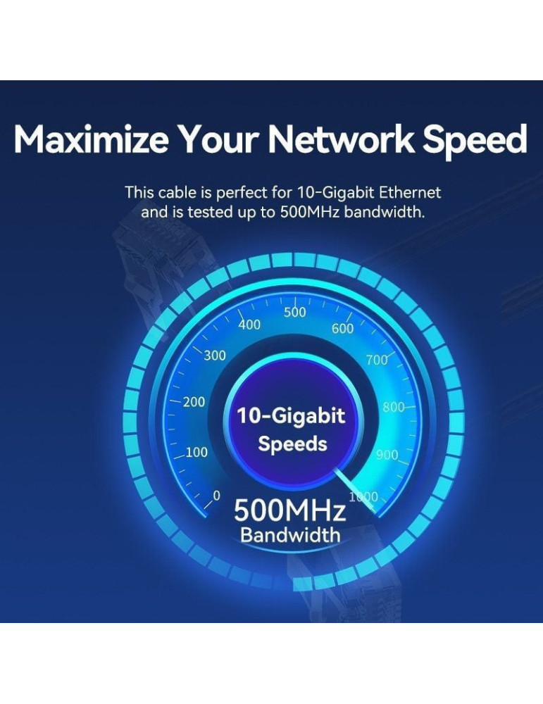 Cable de Red RJ45 UTP Vention IBOWG Cat.6A/ 1.5m/ Cabeza Rotatoria 360 / Blanco