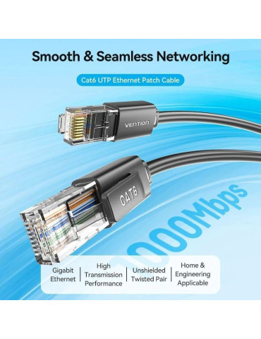 Cable de Red RJ45 UTP Vention IBRBH Cat.6/ 2m/ Negro 2