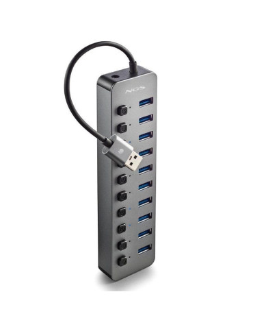 Hub USB NGS IHUB10/ 10xUSB 3.0/ Gris