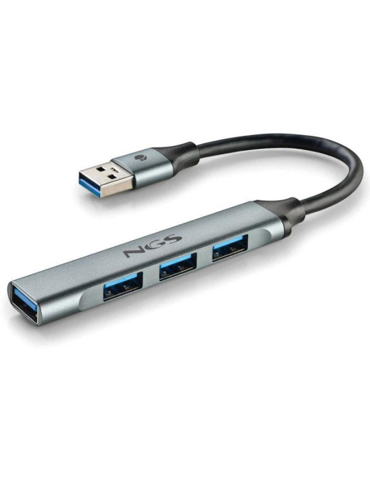 Hub USB NGS IHUB4 Micro/ 4xUSB/ Gris