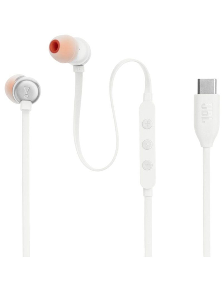 Auriculares Intrauditivos JBL Tune 310C/ con Micrófono/ Blancos