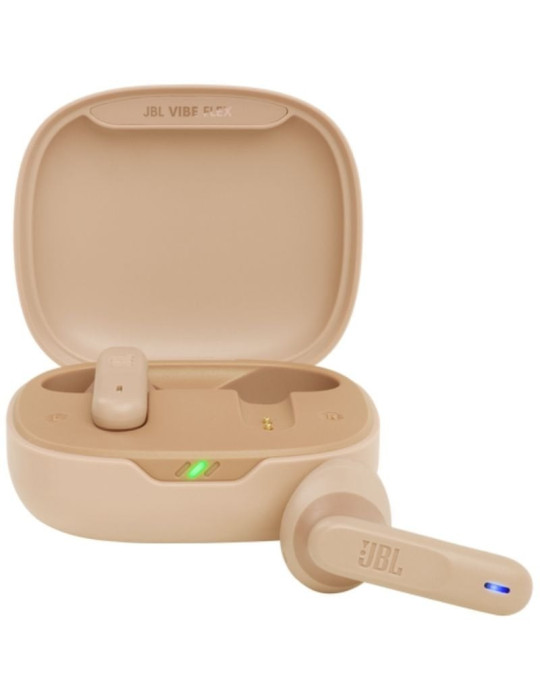 Auriculares Bluetooth JBL Vibe Flex con estuche de carga/ Autonomía 8h/ Beige