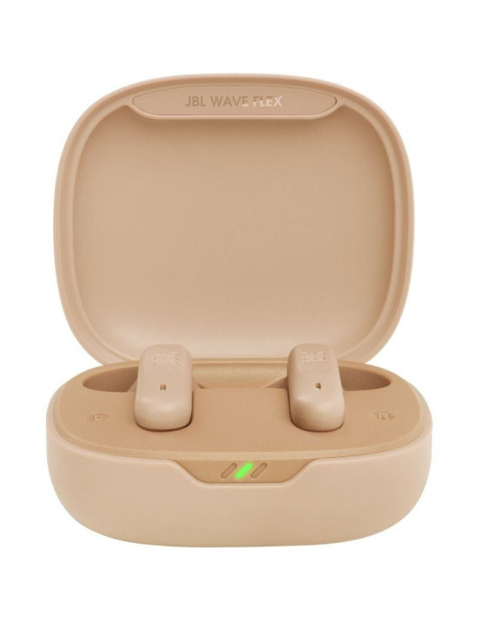 Auriculares Bluetooth JBL Wave Flex con estuche de carga/ Autonomía 8h/ Beige