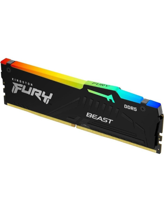 Memoria RAM Kingston FURY Beast RGB 16GB/ DDR5/ 6000MHz/ 1.4V/ CL30/ DIMM