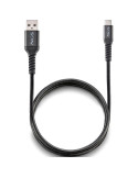 Cable USB 2.0 NGS KNOT-AC/ USB Macho - USB Tipo-C Macho/ 480Mbps/ 1m/ Negro