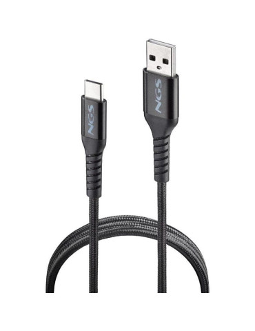 Cable USB 2.0 NGS KNOT-AC/ USB Macho - USB Tipo-C Macho/ 480Mbps/ 1m/ Negro 2